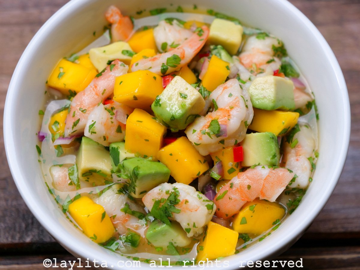 Shrimp and mango ceviche {with avocado} Laylita's Recipes