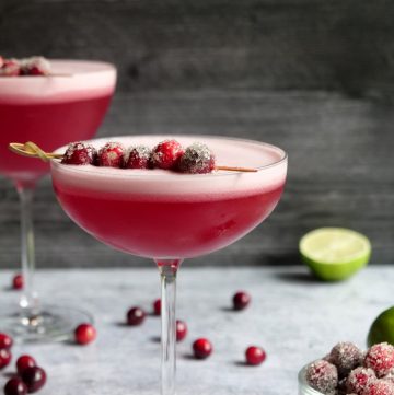 Cranberry pisco sour cocktail
