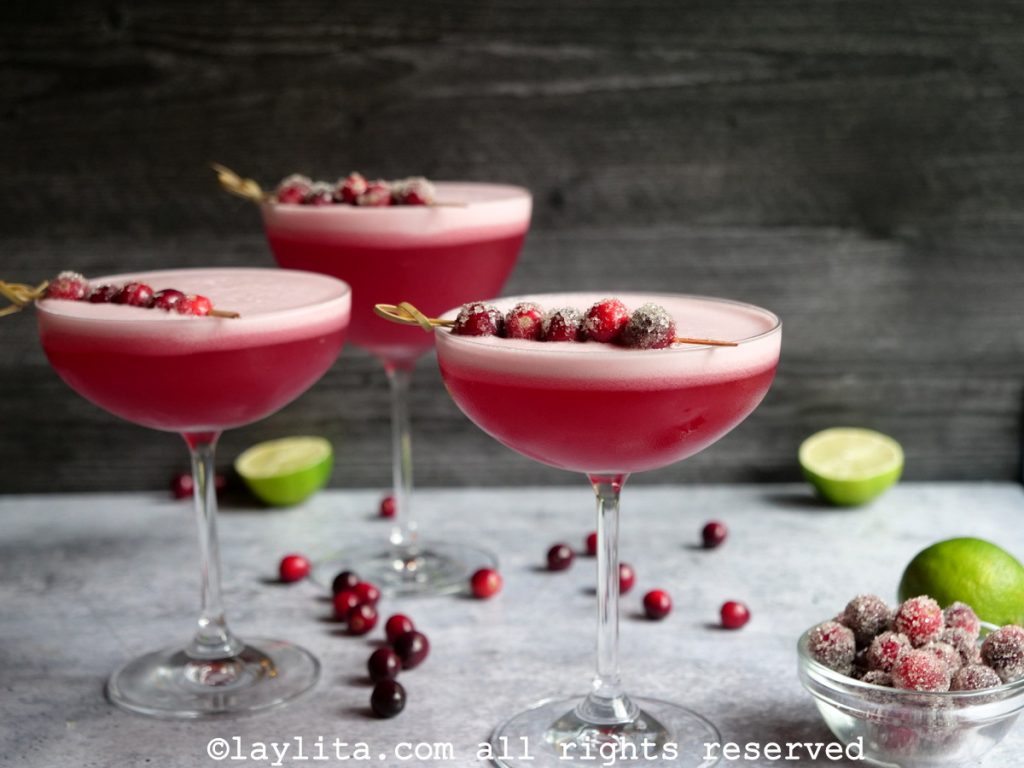Cranberry holiday cocktail