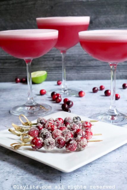 Sugared cranberries to garnish the drinks