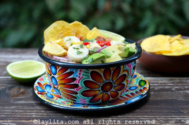 Palmito and avocado ceviche recipe