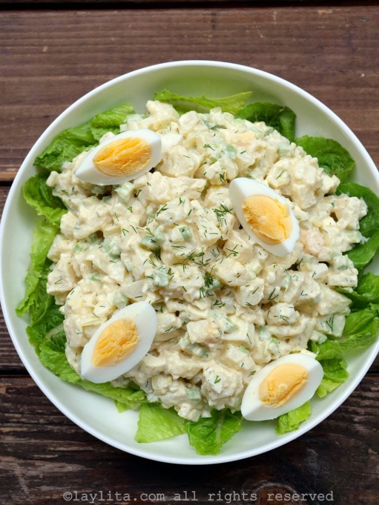 Potato salad with hard-boiled eggs