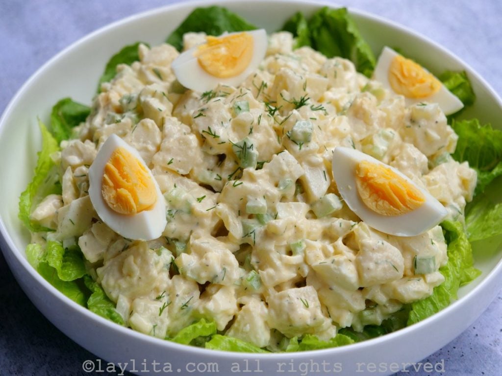 Simple potato and egg salad recipe