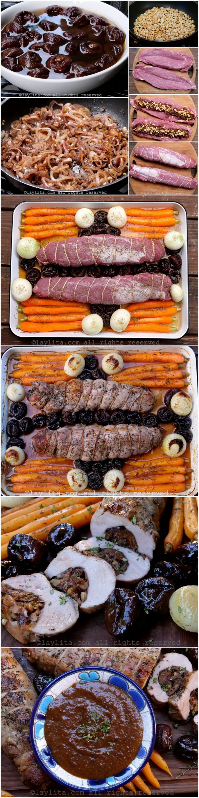 Step by step preparation photos for pork tenderloin with prunes and white wine