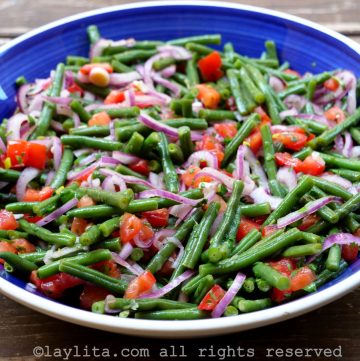 Green bean tomato salad with cilantro lime mustard dressing recipe