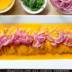 Salmon tiradito with passion fruit sauce