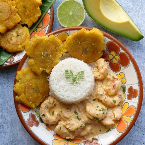 Ecuadorian shrimp encocado or shrimp with coconut sauce