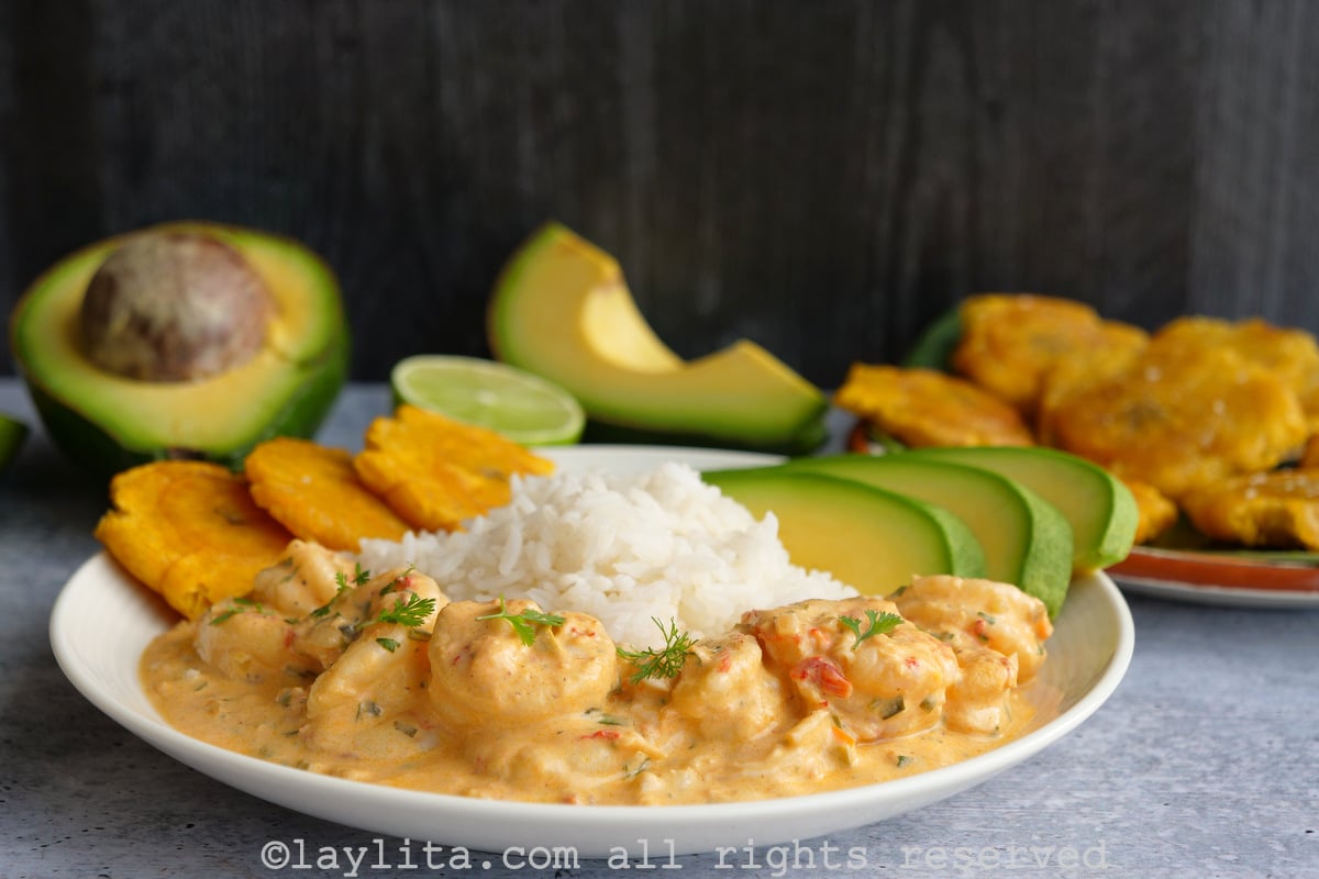 Camarones en salsa de coco