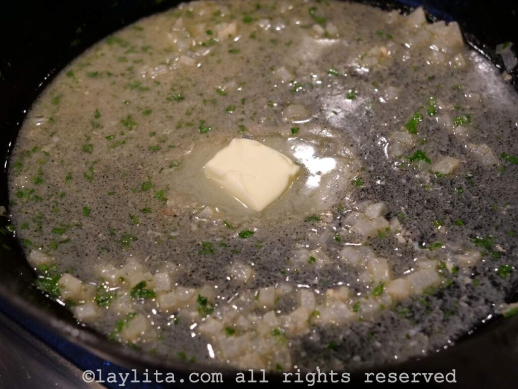 Melting butter in a skillet