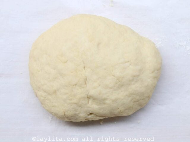 Empanada dough shaped into a ball