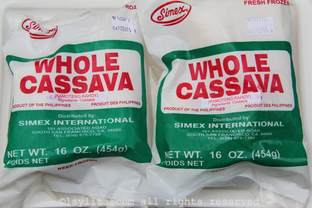Two bags of frozen cassava or yuca