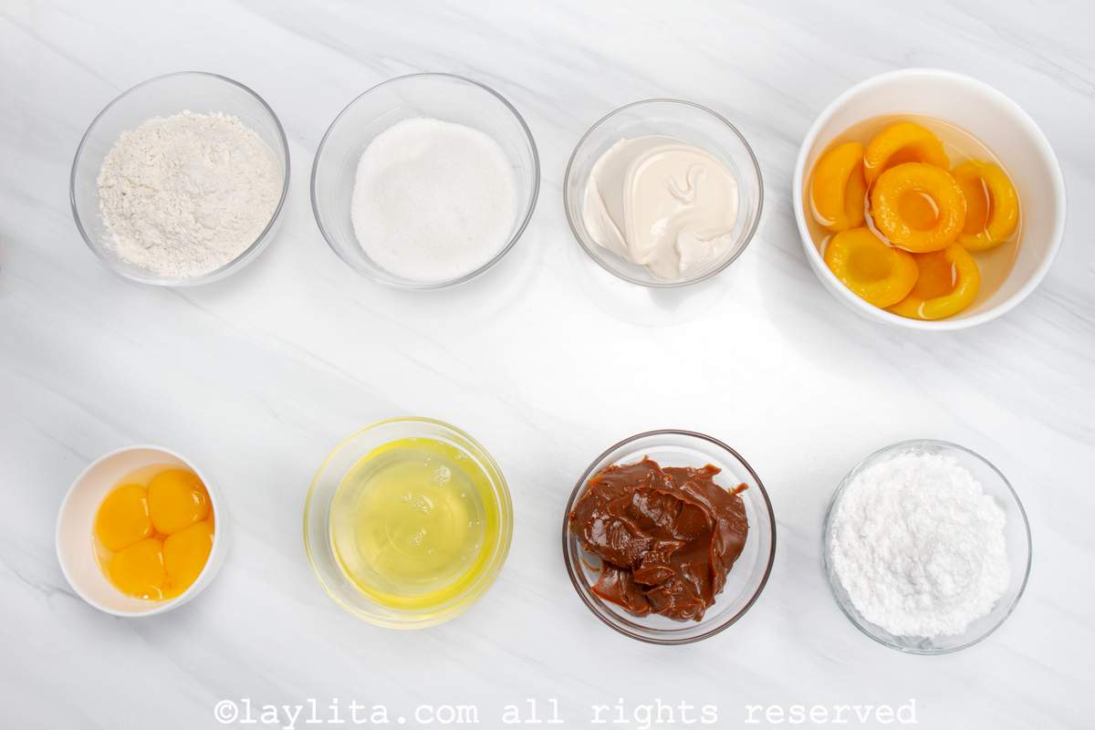Ingredients needed to make Uruguayan chajá cake on a kitchen counter