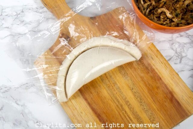 Preparation for the cornmeal dough for Venezuelan empanadas