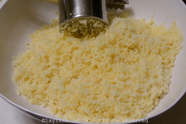 Potatoes through a ricer