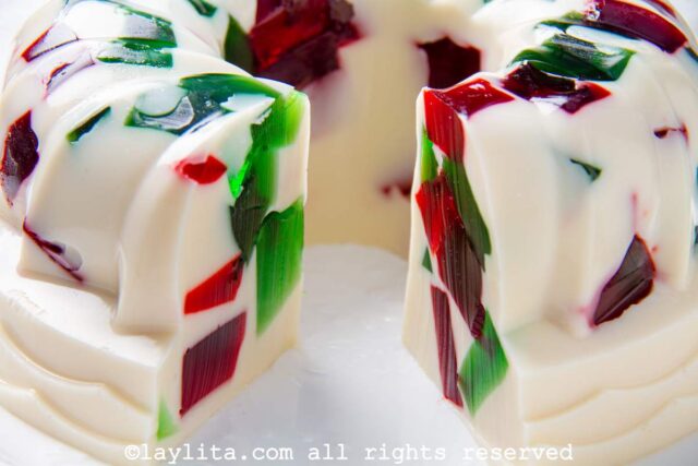 Close up of a Christmas Jello dessert