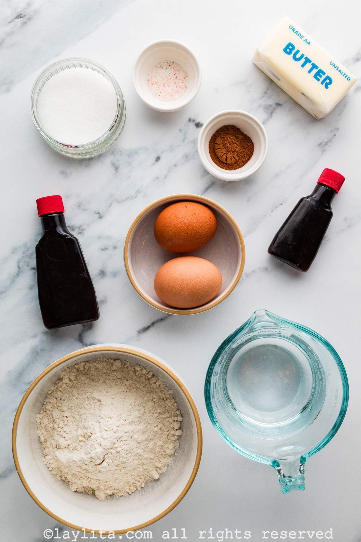 Ingredients for Air Fryer Churros on a kitchen counter