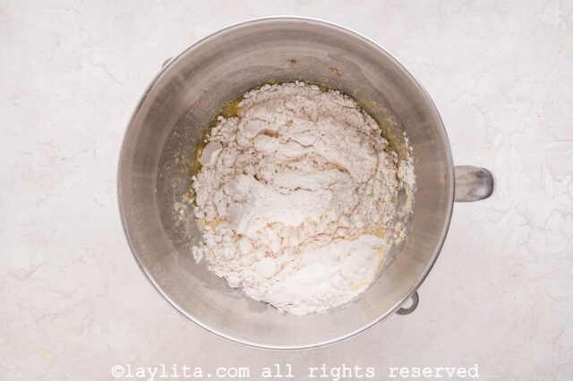 Add the flour and salt