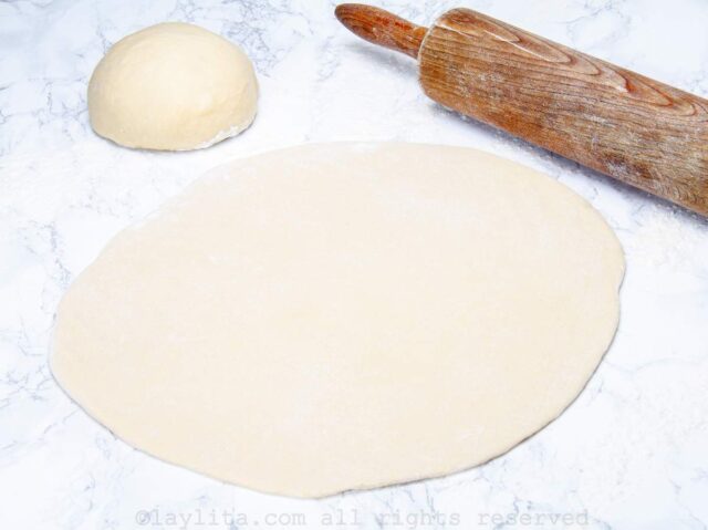 Rolling out bread dough