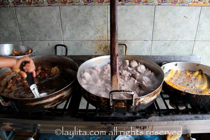 Cooking fritada in Ecuador