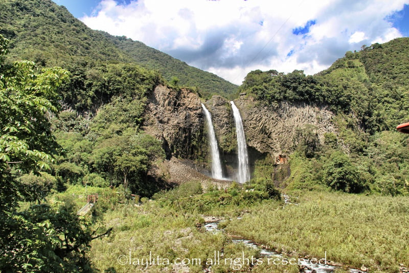 Manto de la Novia waterfall in Baños