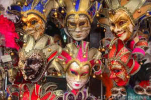 Colorful Venetian masquerade masks in Venice